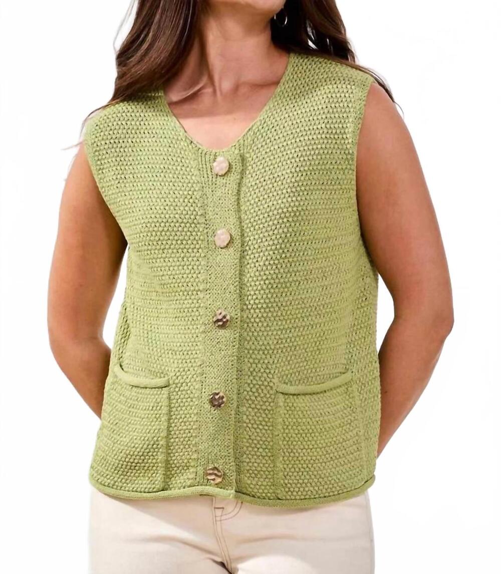 NEW TRIBAL sweater vest in kiwi zest
